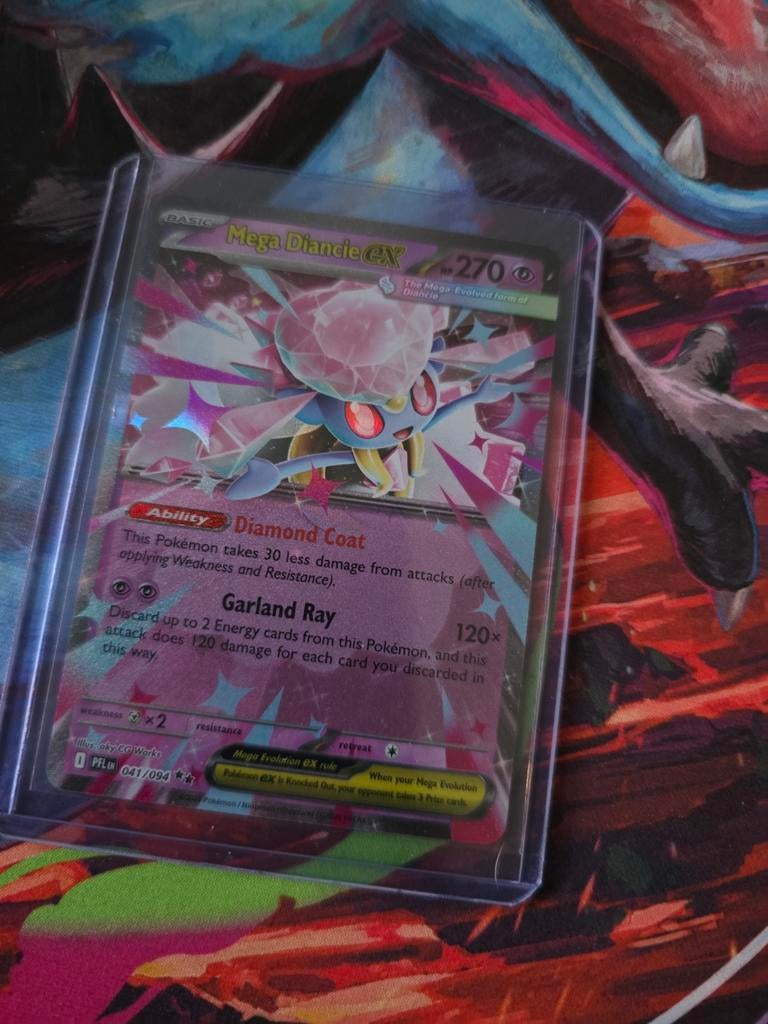 Mega Diancie EX Pokémon Kaart - Zeldzaam en in Topstaat, Ophalen of Verzenden, Zo goed als nieuw, Losse kaart, Foil