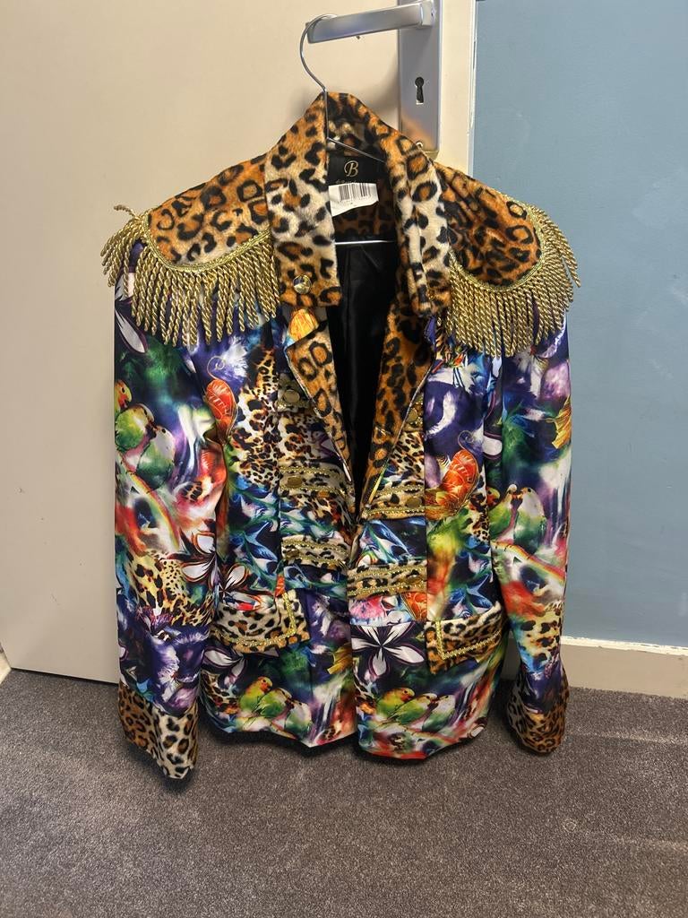 Opvallend colbert met dierenprint en kwastjes - Maat 54, Kleding | Heren, Ophalen of Verzenden, Zo goed als nieuw