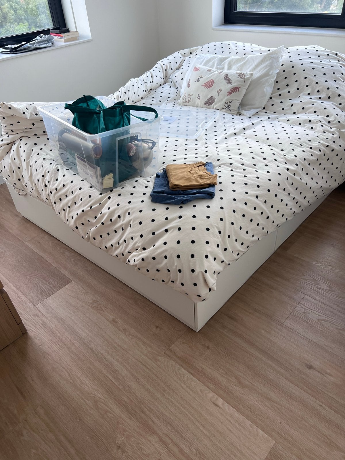 IKEA Nordli bedframe 160x200 met 6 lades, Huis en Inrichting, Slaapkamer | Bedden, Ophalen, Gebruikt, Wit, Tweepersoons