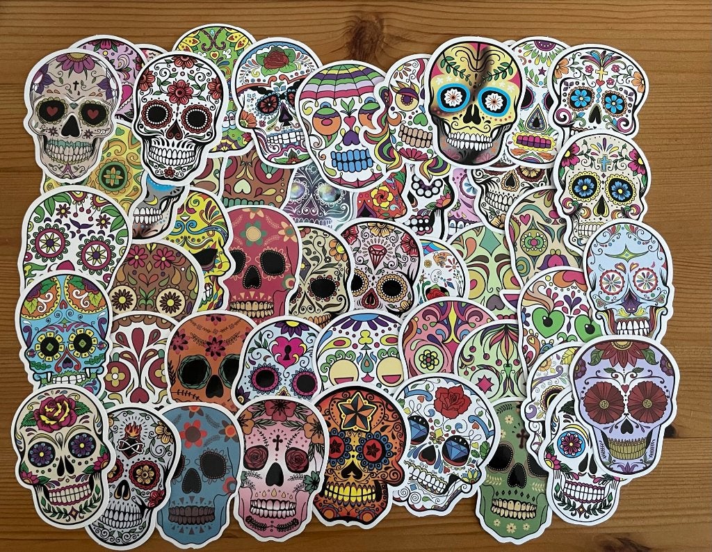 Schedel doodshoofd stickers, Verzenden, Nieuw, Meerdere stickers