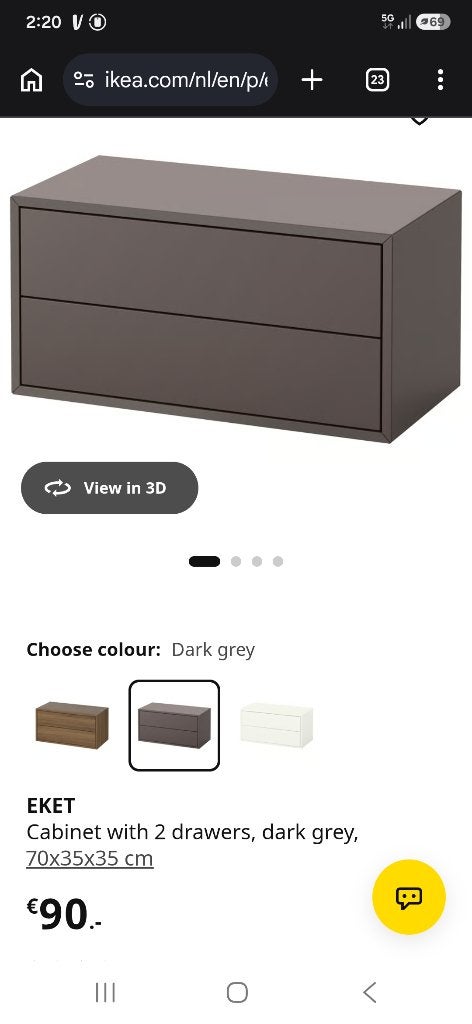 Eket drawer FREE, Ophalen, Gebruikt, 1 of 2 laden, 50 tot 100 cm