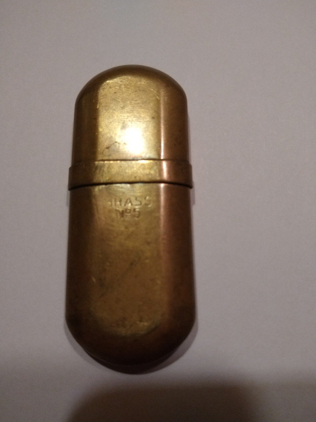 Vintage messing aansteker - BRASS No. 5 (Smokestone), Ophalen, Gebruikt, Aansteker