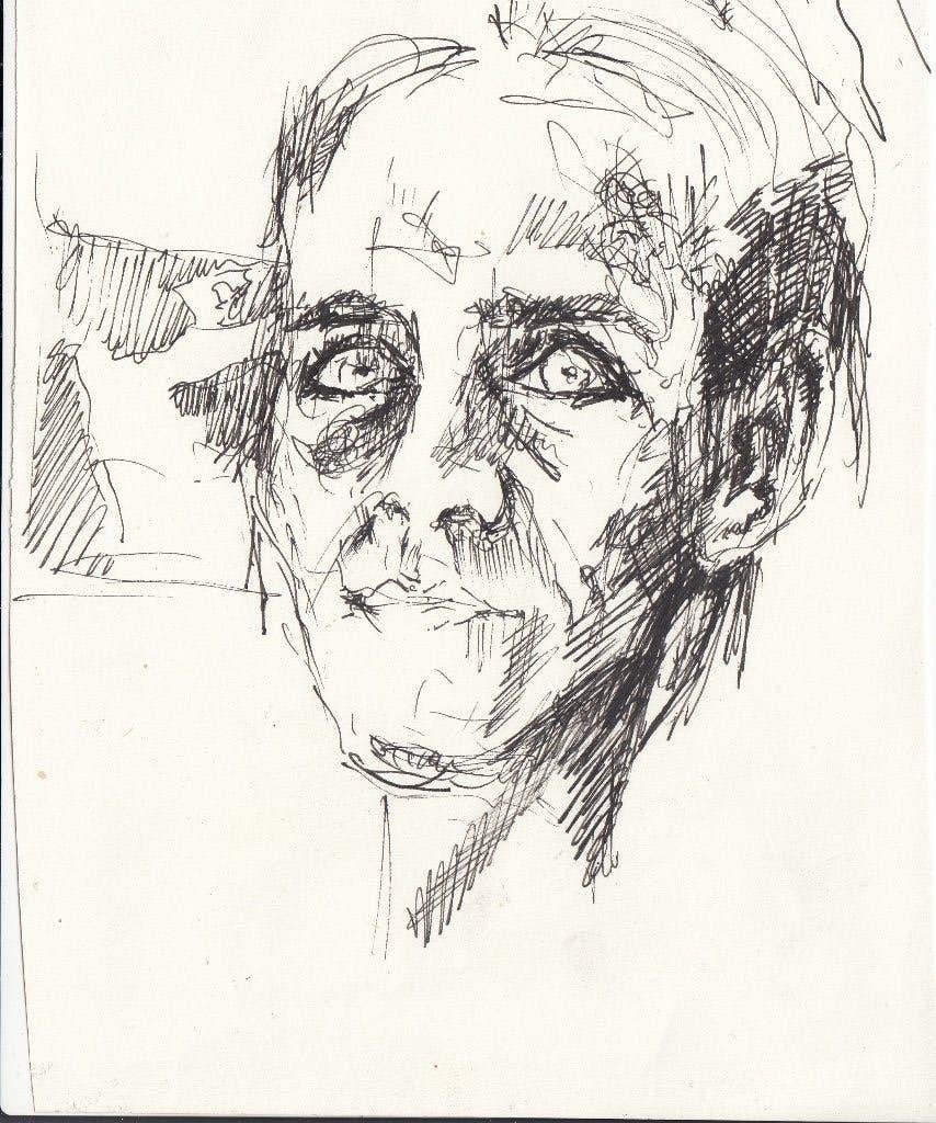 Portret Pentekening jaren 90, Ophalen of Verzenden, Tekening, Pentekening, Origineel