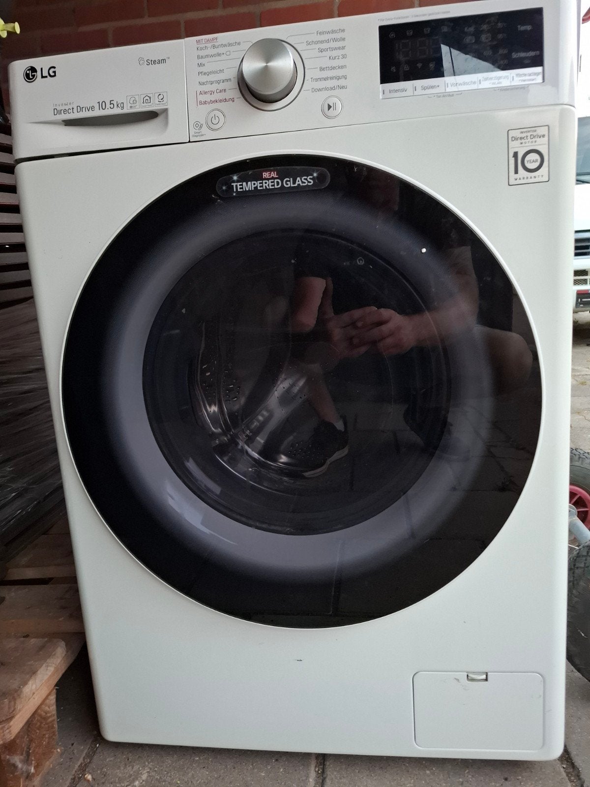 lg 10,5 kg wasmachine met defect., 10 kg of meer, Ophalen, Gebruikt
