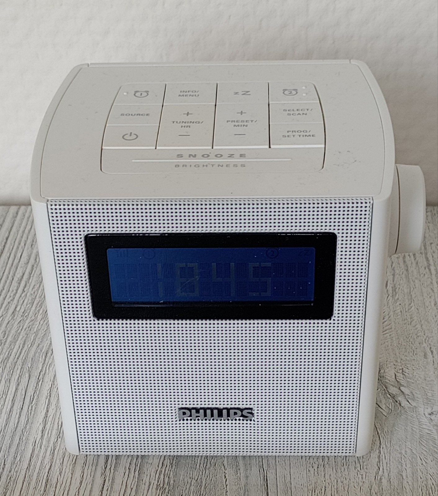 Philips AJB4300W/12 Wekkerradio met USB-oplaadpoort, Ophalen of Verzenden, Zo goed als nieuw, Radio