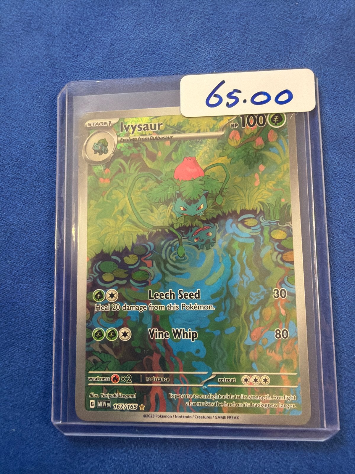 Ivysaur 167/165 Illustratie Rare Pokémon Kaart, Ophalen of Verzenden, Zo goed als nieuw, Losse kaart