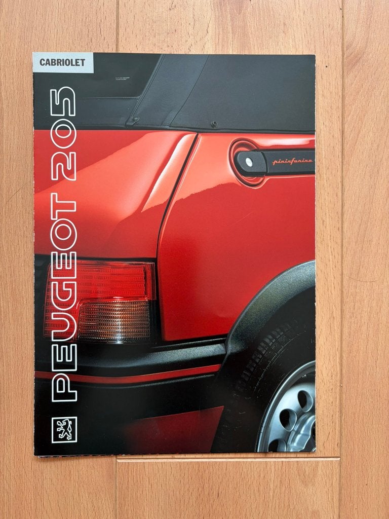 Peugeot 205 Cabriolet -  Pininfarina -  Folder - Brochure, Ophalen of Verzenden, Zo goed als nieuw, Peugeot, Peugeot - Pininfarina