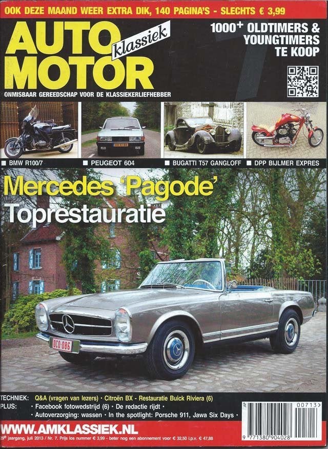 AMK 7 2013 : Mercedes Benz SL - Peugeot 604 TI - Citroen BX, Ophalen of Verzenden, Gelezen, Algemeen
