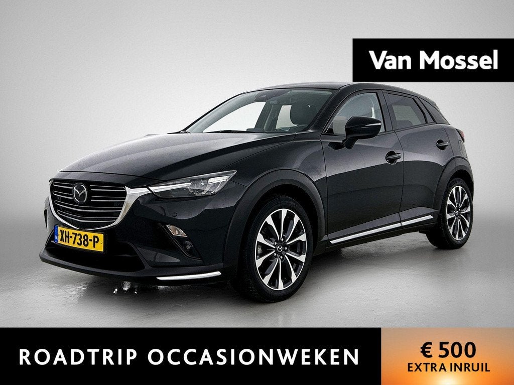 Mazda CX-3 2.0 SkyActiv-G 120 GT-M | TREKHAAK | LEER | CAMER, 4 cilinders, Leder en Stof, Zwart, Origineel Nederlands