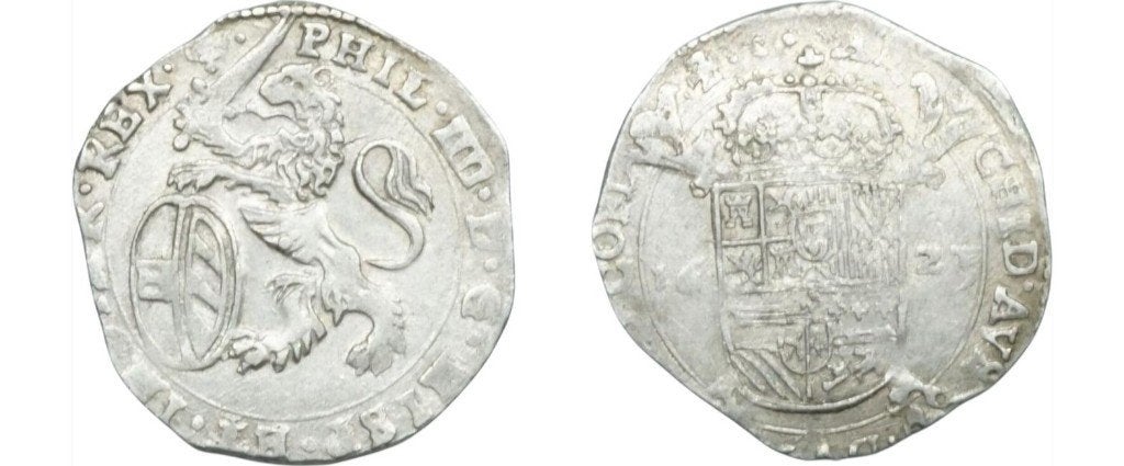 Schelling 1623, Vlaanderen, Filips IV, Postzegels en Munten, Ophalen of Verzenden, België, Losse munt, Zilver