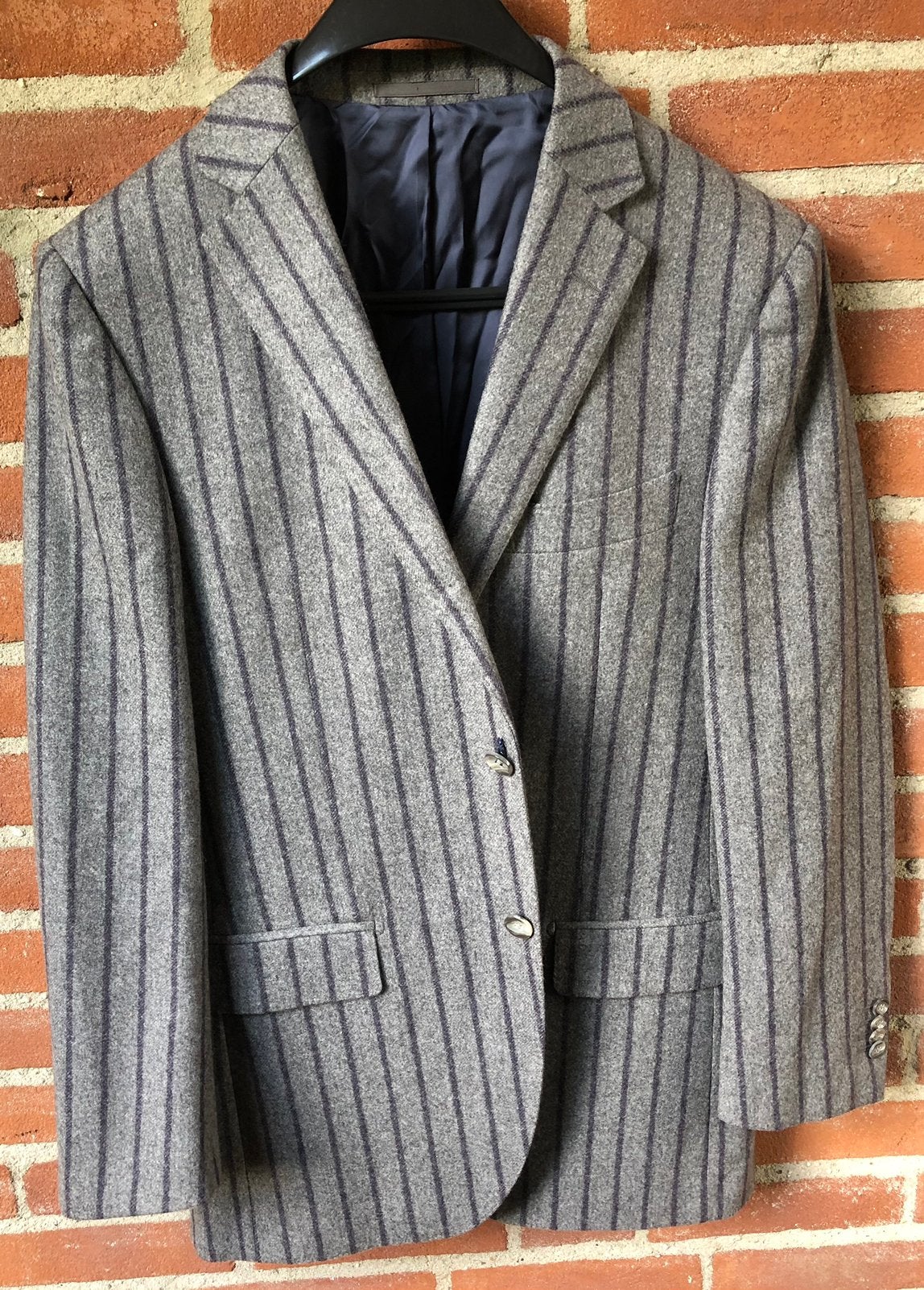 Stijlvol Grijs Gestreept Jasje Suitsupply Wol Mt 46, Kleding | Heren, Kostuums en Colberts, Ophalen of Verzenden, Zo goed als nieuw