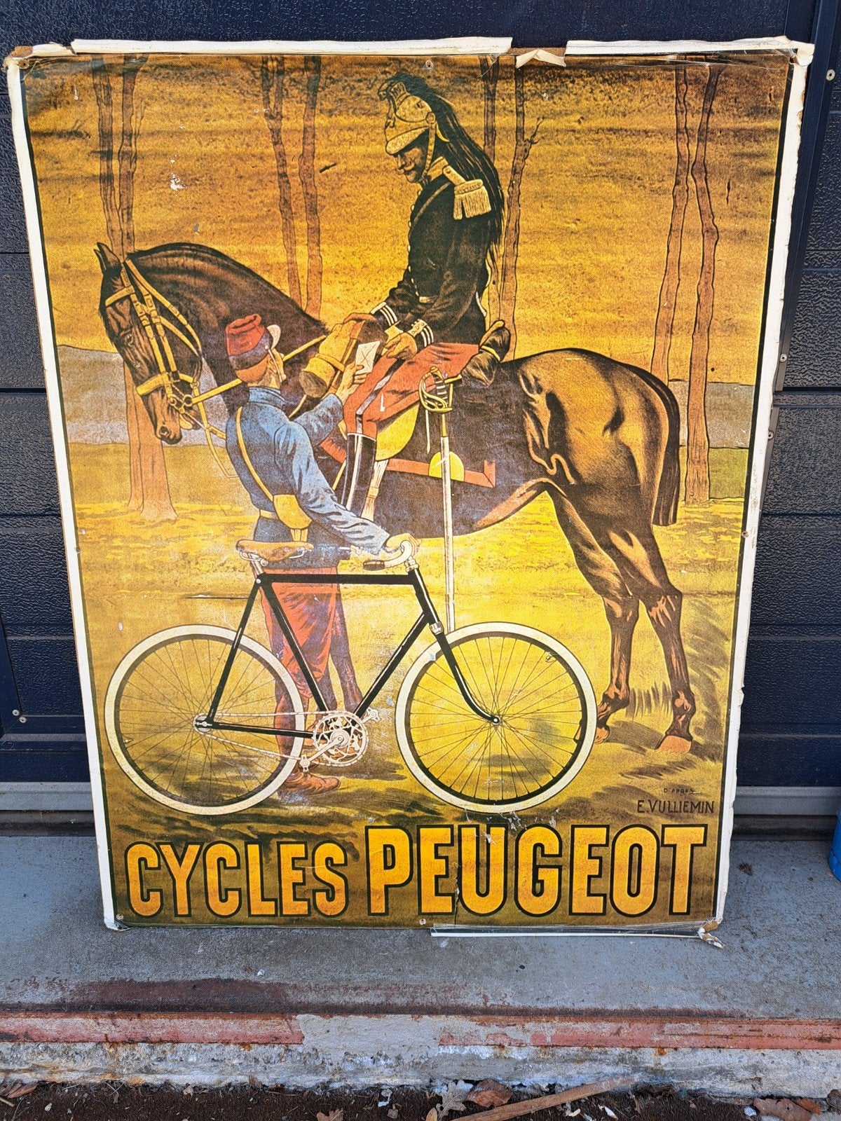 Vintage Cycles Peugeot Reclame Poster - Set van 2, Ophalen, A1 t/m A3, Reclame, Rechthoekig Staand