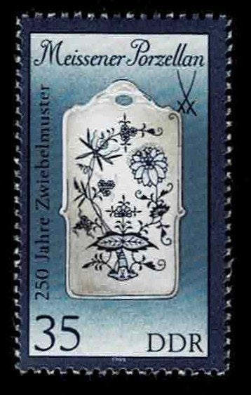postzegel 2852 DDR porselein Broodplank 1855, Ophalen of Verzenden, DDR, Postfris