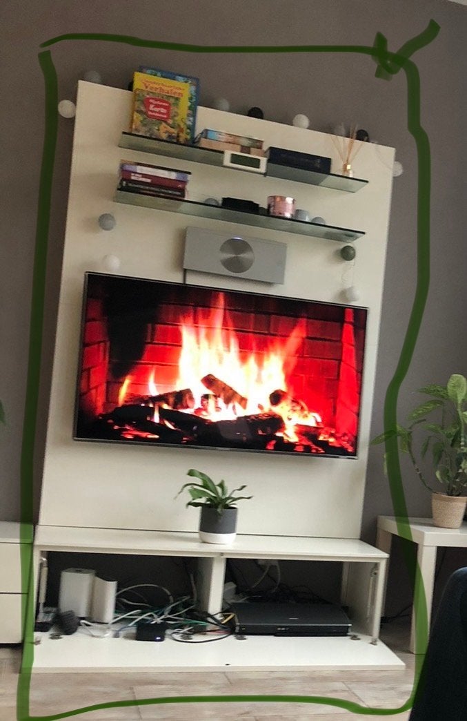 Wit wand tv meubel van goede kwaliteit, Huis en Inrichting, Ophalen, Overige materialen, Gebruikt, 100 tot 150 cm