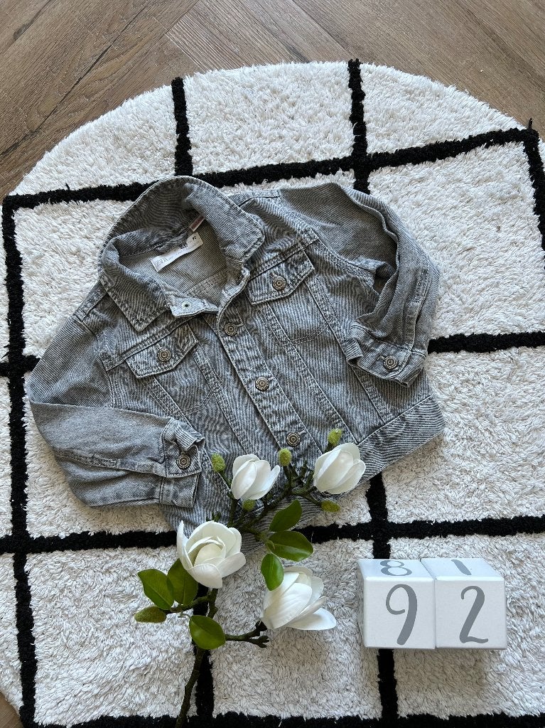 ZGAN grijs Zara baby jeans jack jasje spijkerjasje 86 92, Jongetje of Meisje, Ophalen of Verzenden, Zo goed als nieuw, Zara