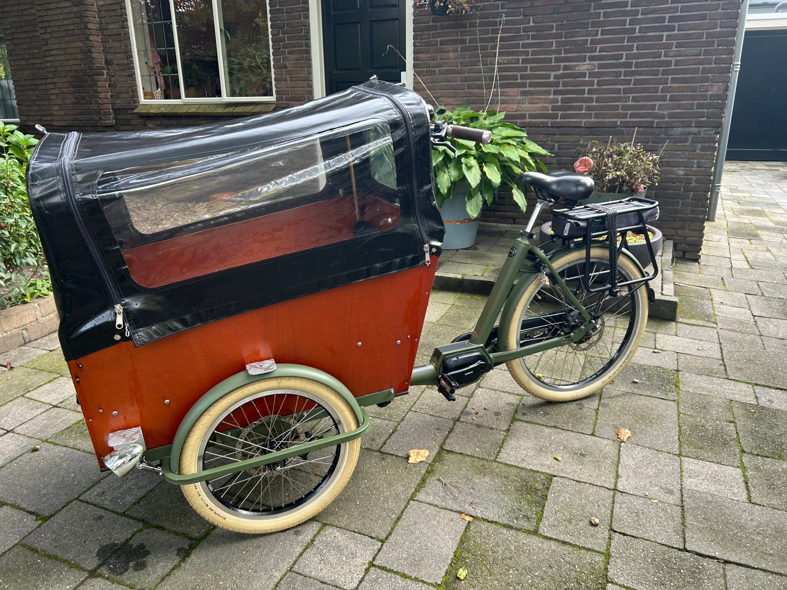 Bakfiets nl cargotrike bakfiets met alle opties, Ophalen, 4 kinderen of meer, Gebruikt, Huif