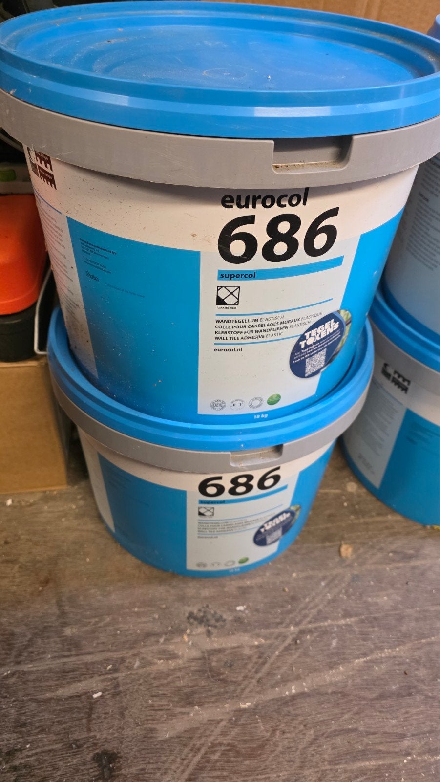 Eurocol 686 Supercol wandtegellijm - 18 kg emmer, Doe-het-zelf en Verbouw, Ophalen, Overige materialen, Wandtegels, Nieuw