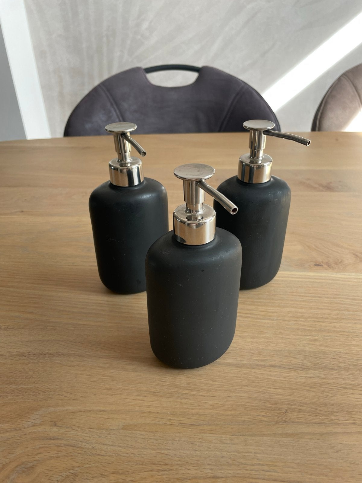 3 IKEA Zeepdispensers - Mat Zwart - ook los te koop, IKEA, Gebruikt, Zwart, Zeepdispenser/zeepbakje