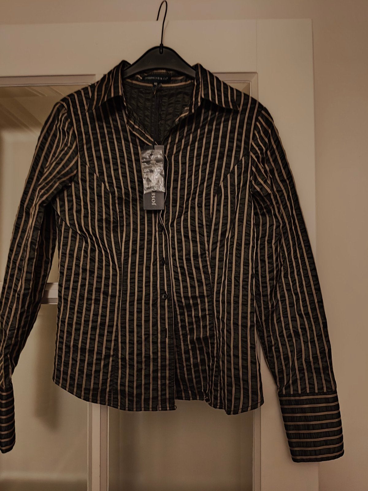 Josephine & Co streep blouse, Maat 38/40 (M), Josephine & Co, Zwart, Nieuw