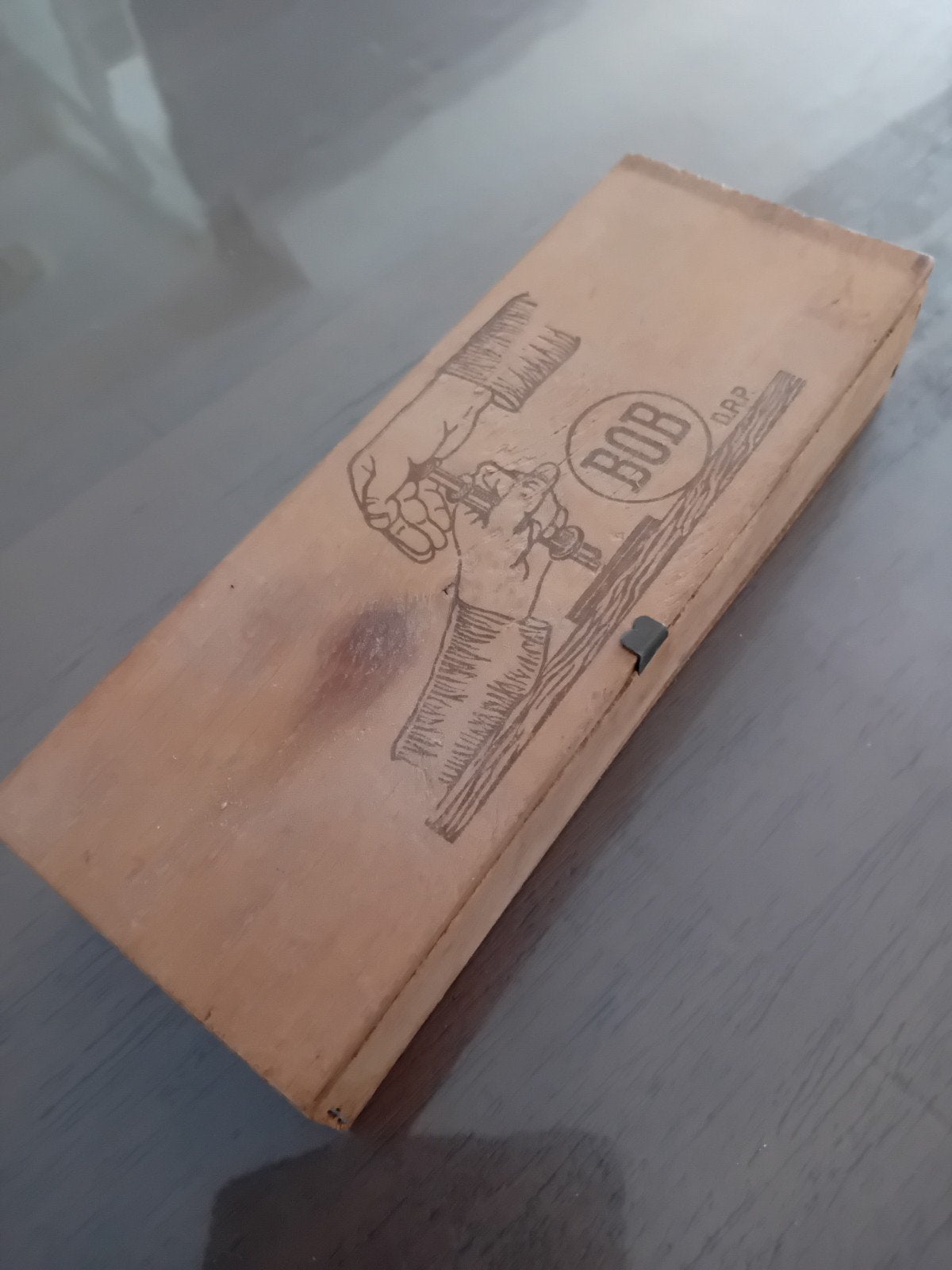 Vintage BOB reparatieset in houten kistje, Ophalen of Verzenden