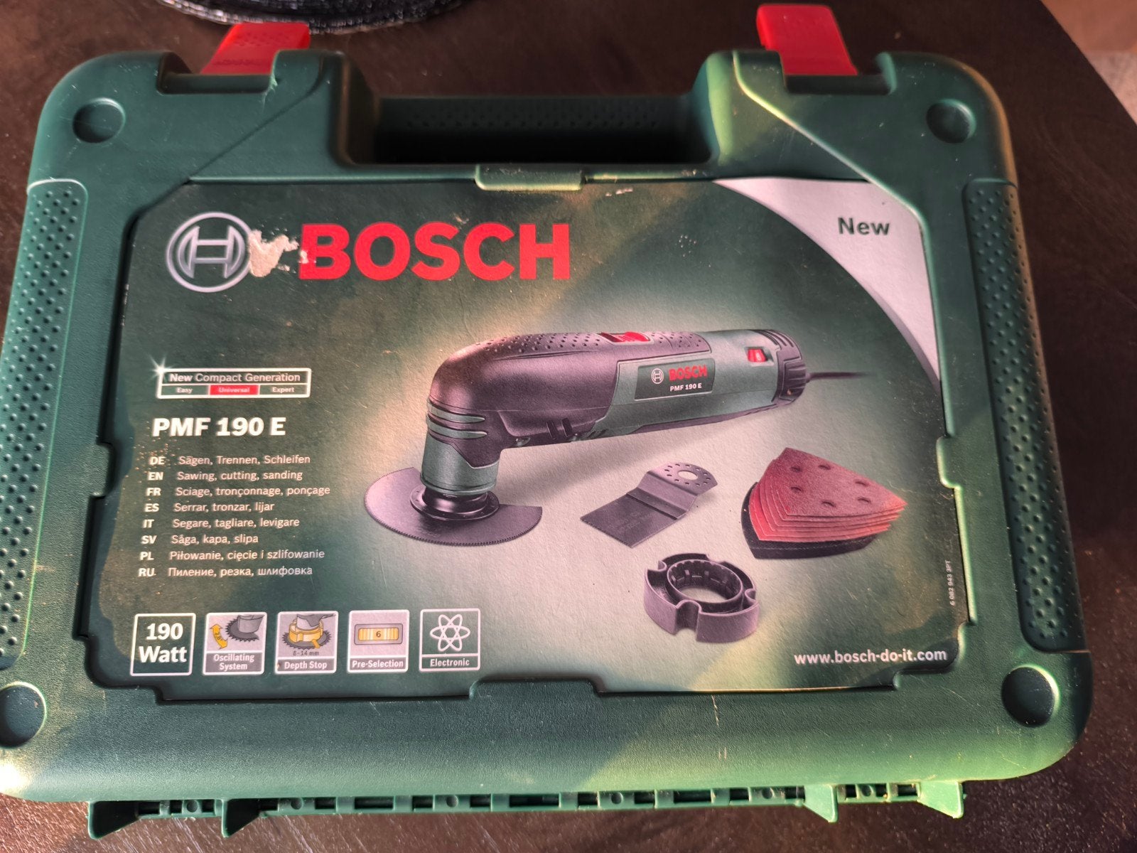 Bosch PMF 190 E Multitool met accessoires, Ophalen of Verzenden, Gebruikt, Minder dan 600 watt, Overige typen