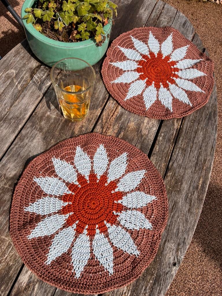 2 stuks handgemaakte placemats gehaakt groot model, Huis en Inrichting, Woonaccessoires | Onderzetters, Ophalen of Verzenden, Nieuw