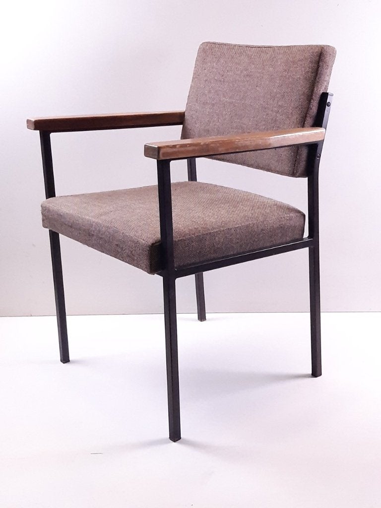 Vintage eetkamerstoel in Pastoe stijl, Ophalen, Gebruikt, Bruin, Hout