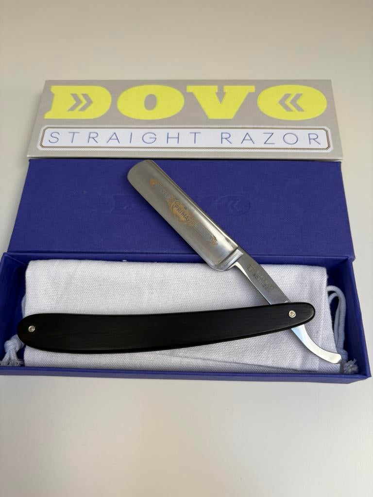 DOVO, Prima Steel 5/8ste open scheermes, Ophalen of Verzenden, Gebruikt, Gehele gezicht, Overige typen
