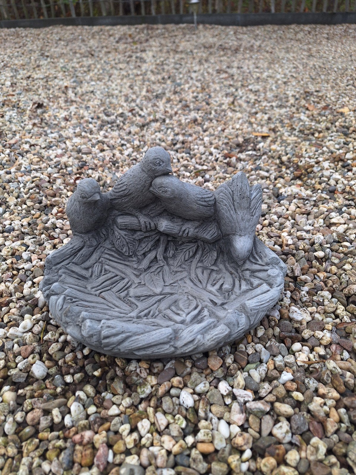 Betonnen drinkbakje met vogels - 35 cm - Nieuw, Tuin en Terras, Ophalen, Nieuw, Beton, Dierenbeeld