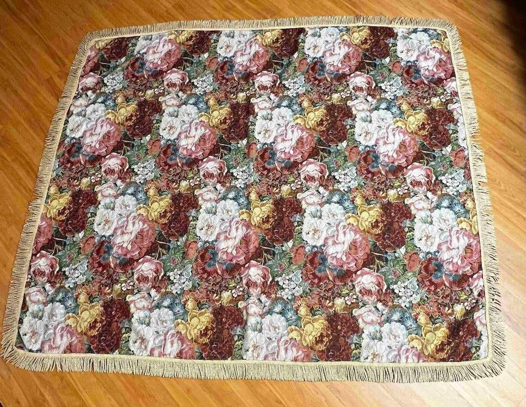 Grand foulard bloemen 195/167 cm, Huis en Inrichting, Woonaccessoires | Plaids en Woondekens, Gebruikt, Etten-Leur, DJT@dejuistetoon.eu