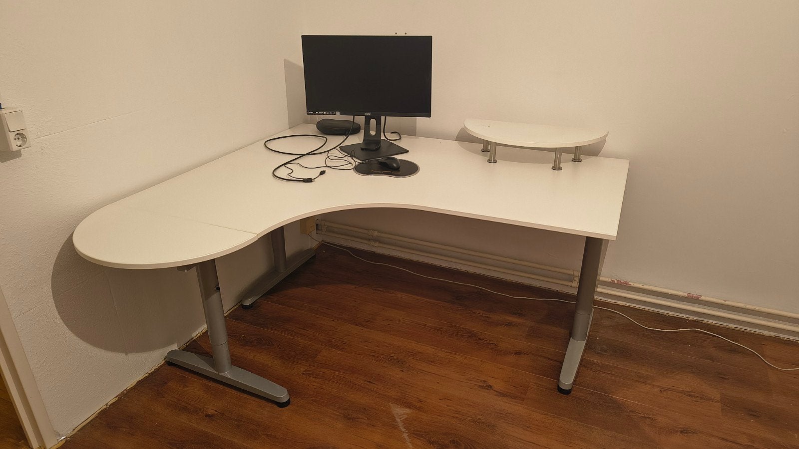 Hoekbureau IKEA Galant - Wit/Grijs, Ophalen, Gebruikt, Spaanplaat of MDF, Hoekbureau