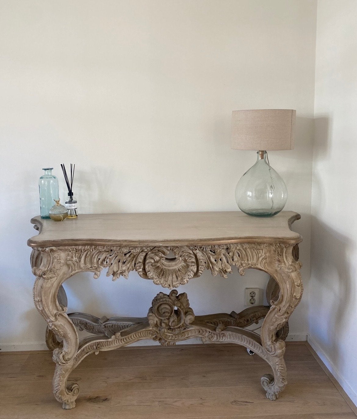 Antieke Franse Tafel - Rijkelijk Versierd Hout, Ophalen
