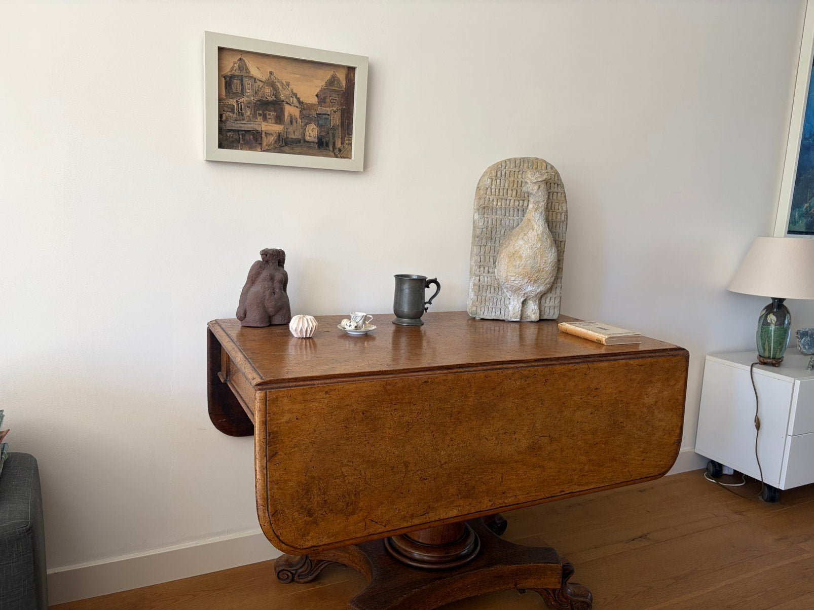 Victoriaanse klaptafel - 19e eeuw, Huis en Inrichting, Ophalen, Gebruikt, Overige houtsoorten