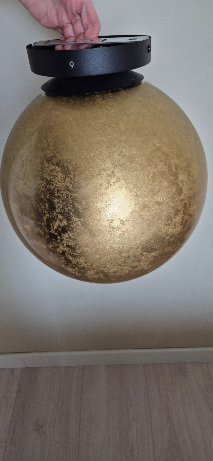 Qazqa Plafondlamp Bert - Goudkleurig Glas - Dimbaar, Ophalen, Qazqa, Modern, Dimbaar