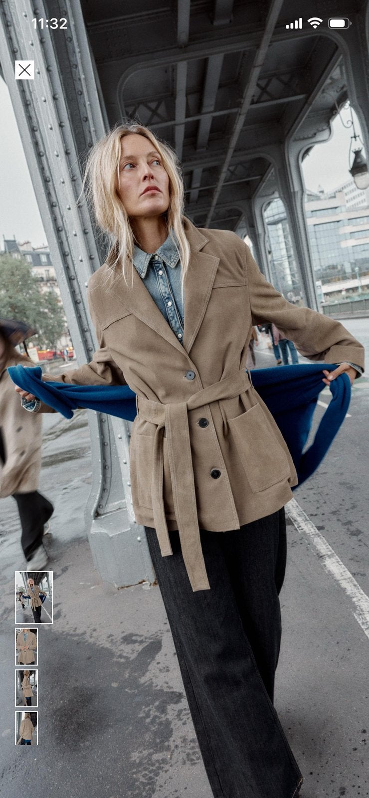 Zara leren jas maat m suède 100% taupe bruin, Kleding | Dames, Ophalen of Verzenden, Zo goed als nieuw, Maat 38/40 (M), Bruin
