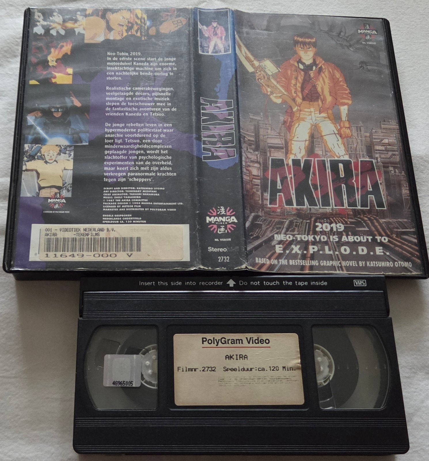 Manga Akira VHS Cartoon/Anime EX-RENTAL, Cd's en Dvd's, VHS | Film, Vanaf 16 jaar, Ophalen of Verzenden, Gebruikt, Actie en Avontuur