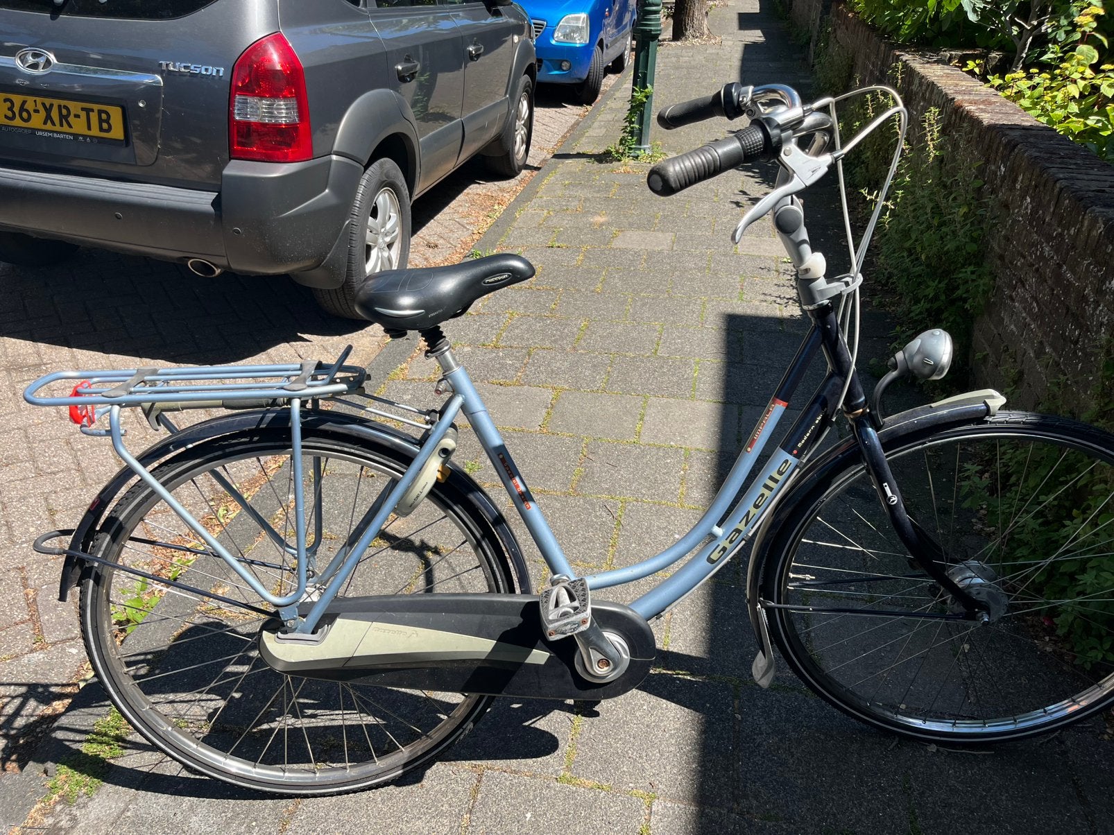 Gazelle damesfiets 53 inch lichtblauw, Ophalen, Versnellingen, Zo goed als nieuw, 50 tot 53 cm