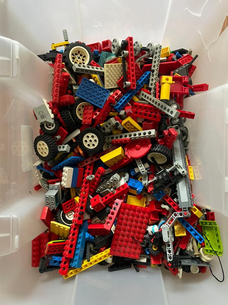 Grote bak met legostenen, Ophalen, Gebruikt