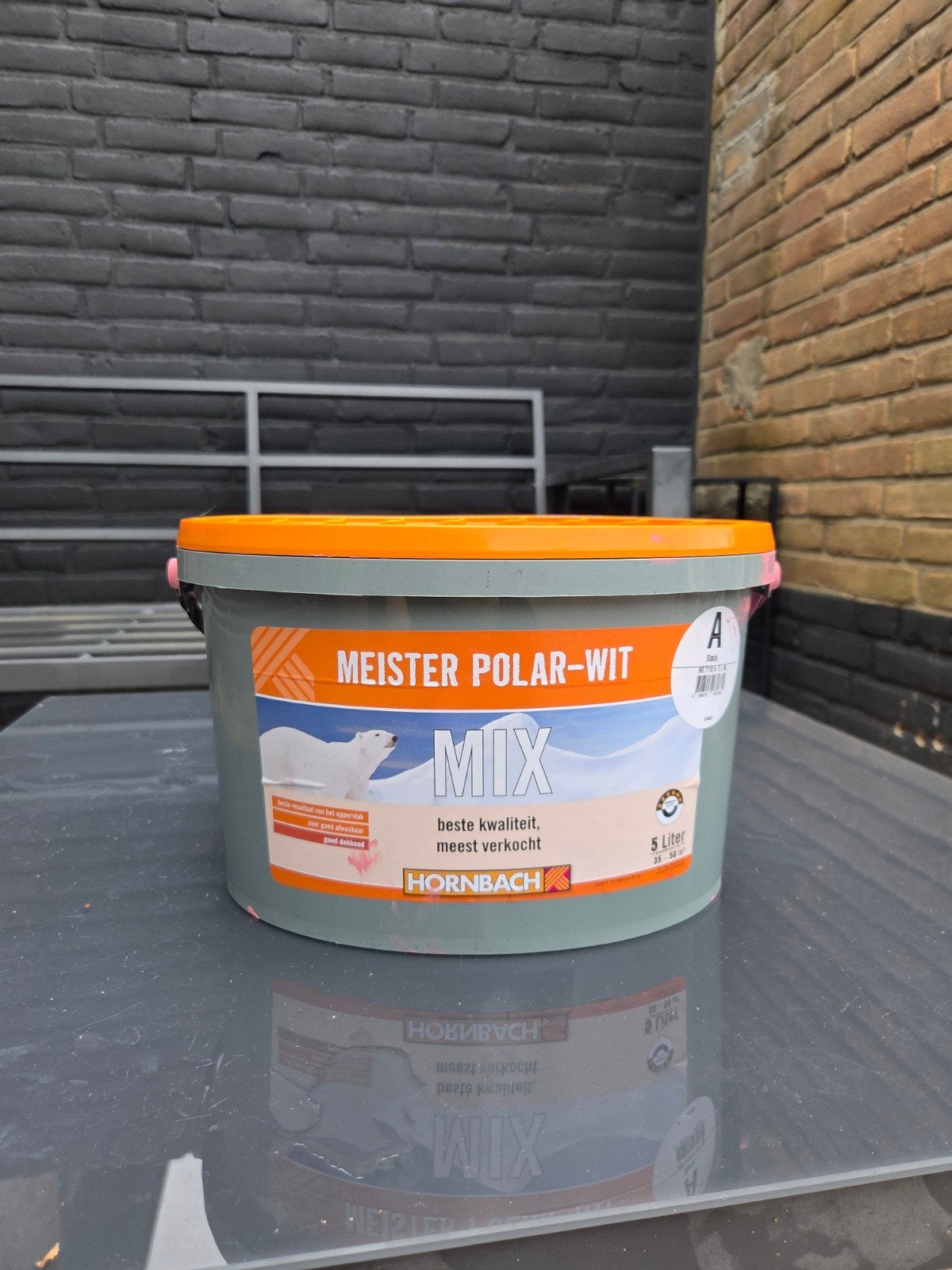 Roze muurverf - Meister Polar-Wit MIX 5 liter, Ophalen, Zo goed als nieuw, Wit