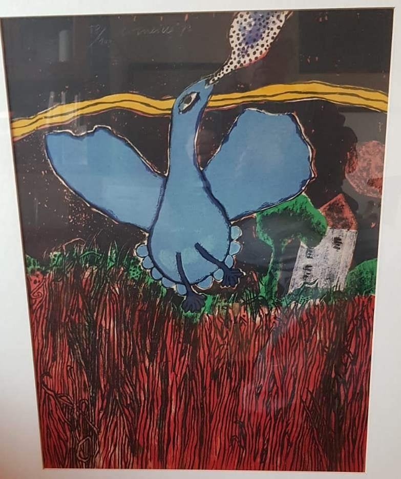 Corneille Beverloo(1922)Lithografie"Herbes 274"Ges Gen Ged, Ophalen of Verzenden, Dieren en Natuur, Lithografie, Gesigneerd