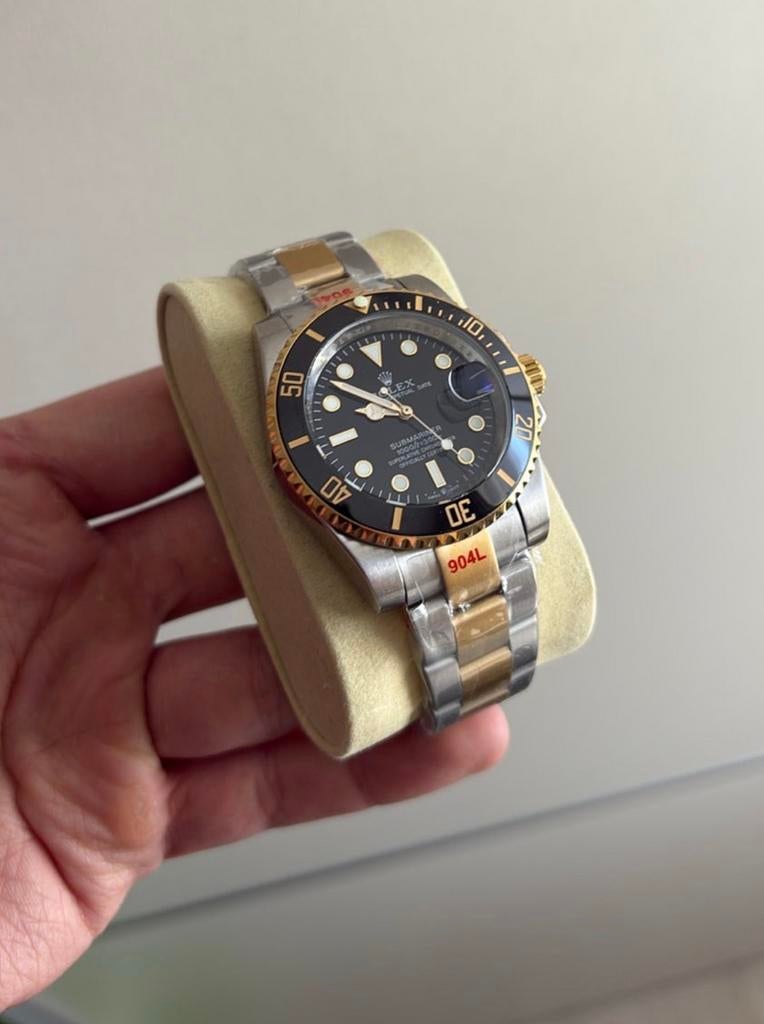 Prachtig Rolex Submariner Horloge - Zwart/Goud, Sieraden, Tassen en Uiterlijk, Horloges | Heren, Staal, Rolex, Polshorloge, Ophalen of Verzenden