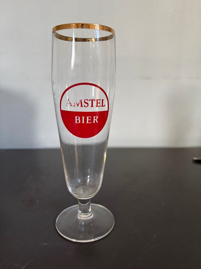 Amstel glas op voet, Verzamelen, Ophalen, Gebruikt, Glas of Glazen, Amstel