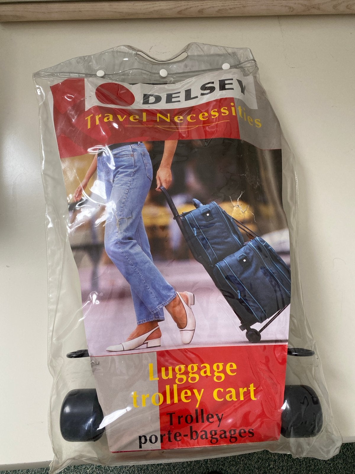 Delsey bagage trolley kar - Handige reisgenoot - NIEUW!!!, Uitschuifbare handgreep, 30 cm of meer, Zwart, Minder dan 40 cm