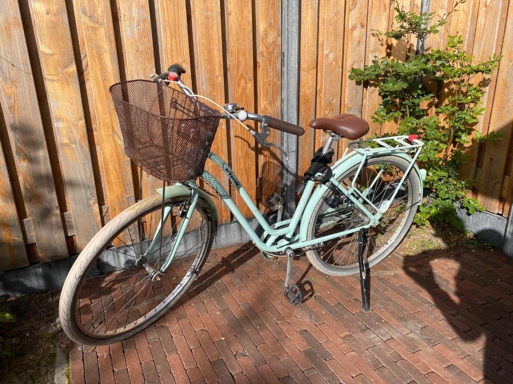 Btwin Stadsfiets 520 laag frame, Gebruikt, Velgrem, (Extra) lage instap, 47 tot 50 cm