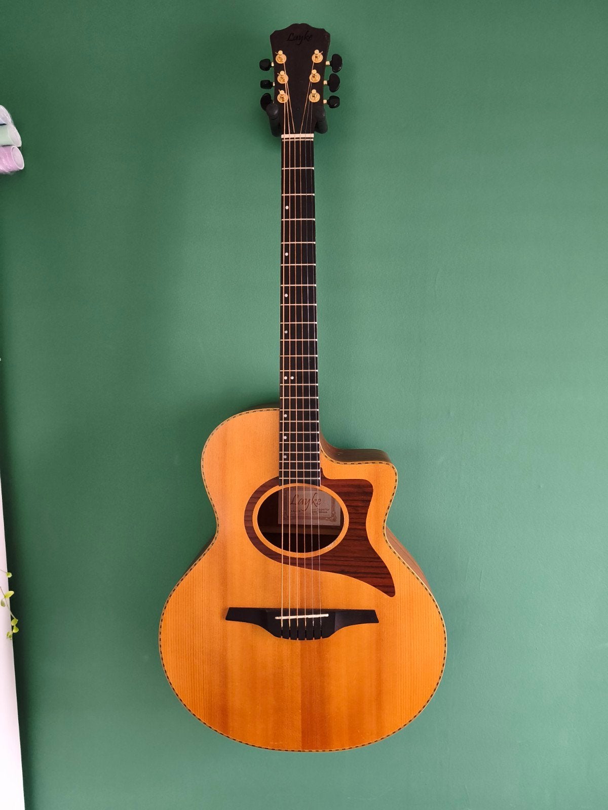 Layke LA-SUP Superior - Zeldzame Westerngitaar uit UK, Ophalen of Verzenden, Gebruikt, Western- of Steelstringgitaar, Met (piezo-)element