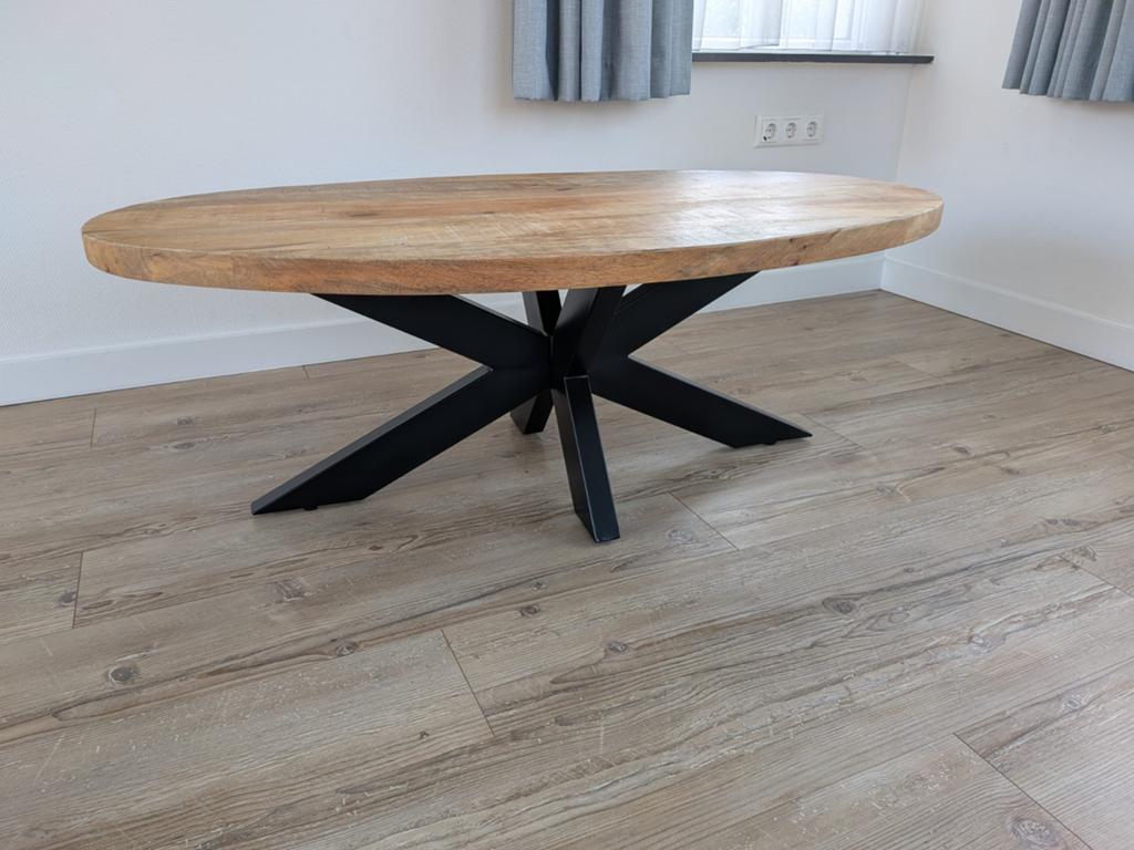 Bijzettafel 130x70x46cm, Huis en Inrichting, Tafels | Bijzettafels, Gebruikt, 75 cm of meer, Ovaal, Hout
