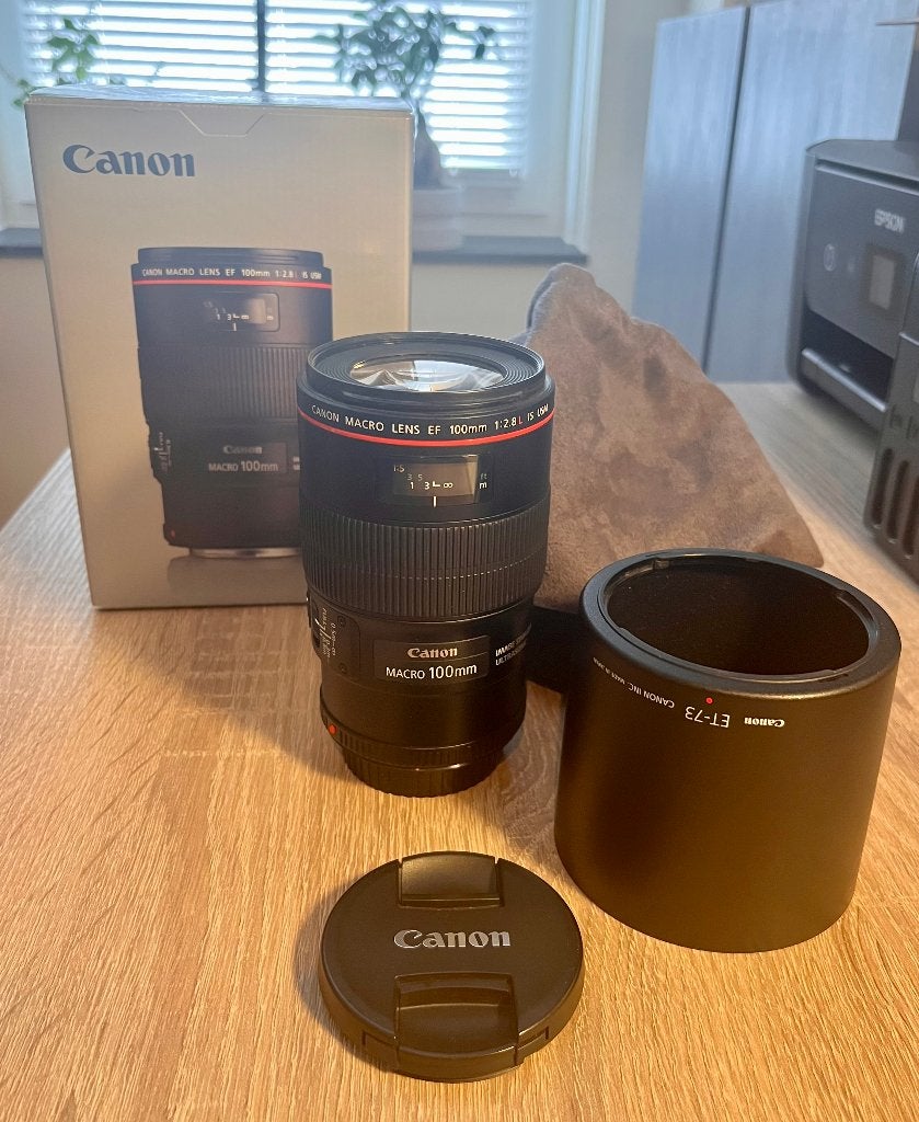 Canon Macro 100mm 2.8 L IS USM, Audio, Tv en Foto, Fotografie | Lenzen en Objectieven, Ophalen, Gebruikt, Canon, Beschermhoes/tas
