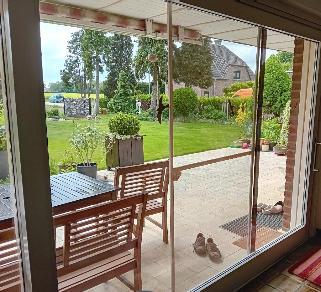 schuifdeur van schuifpui 260 * 207 merbau dubbel glas kozijn, Ophalen, 225 cm of meer, Zo goed als nieuw, 150 tot 225 cm