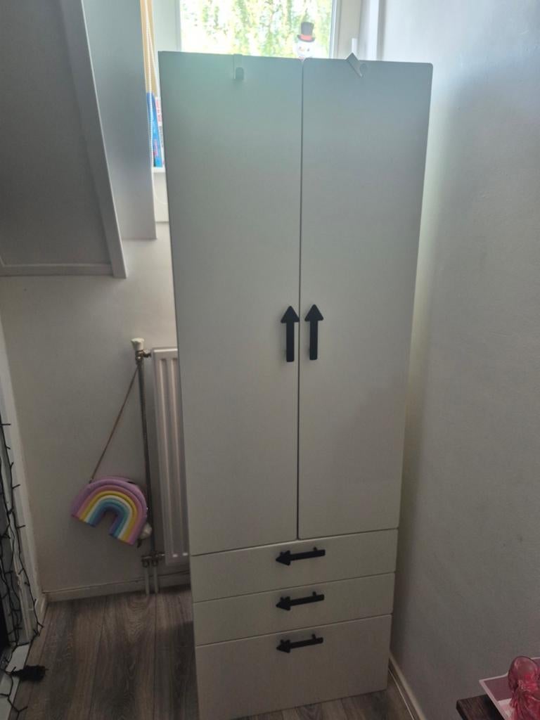 IKEA SMÅSTAD / PLATSA Kledingkast met 3 lades, Modern, functioneel, 50 tot 100 cm, Zo goed als nieuw, 150 tot 200 cm