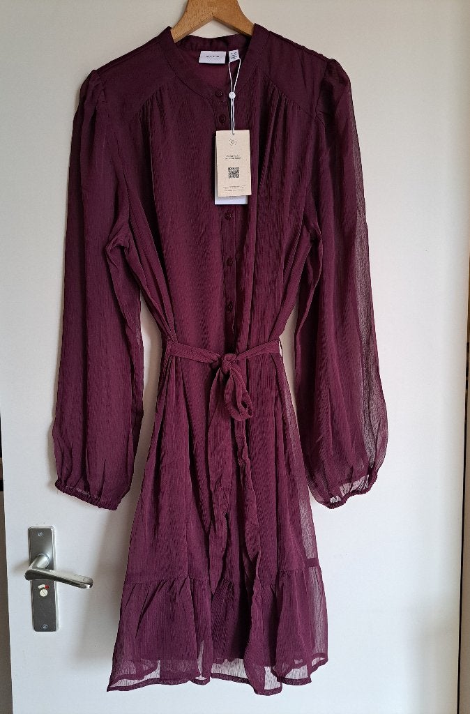 Aubergine / Paars Kleurig Jurkje - maat 40, Verzenden, Maat 42/44 (L), Zo goed als nieuw, Boven de knie